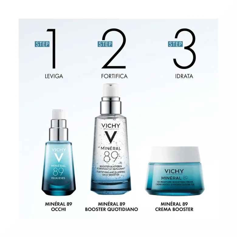 Vichy Mineral 89 Booster quotidiano fortificante e rimpolpante con acido ialuronico 75 ml