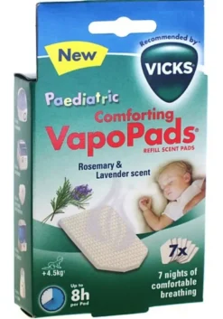 Vicks Pediatric Comforting VapoPads ricariche al rosmarino e lavanda +3m 7 pezzi