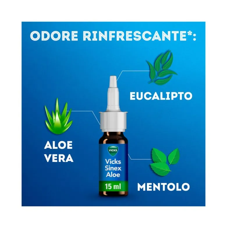 Vicks Sinex Spray Nasale Per Naso Chiuso Con Aloe Vera 15ml