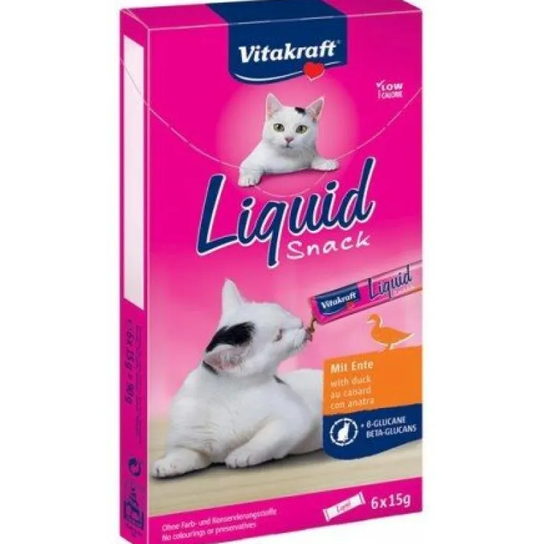 Vitakraft Liquid Snack Gusto Anatra Con Beta-Glucani Per Gatti Adulti Bustine 6x15g