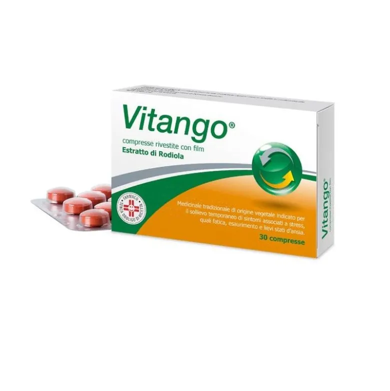 Vitango con estratto vegetale di Rhodiola Rosea per stress, affaticamento fisico e mentale, energia e concentrazione 30 compresse