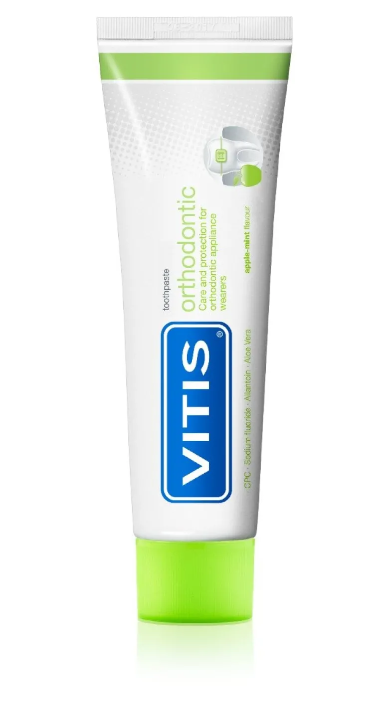 Vitis Orthodontic Dentifricio protezione per i portatori di apparecchi ortodontici 100ml aroma menta