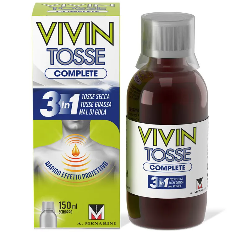 Vivin Tosse Complete 3in1 Tosse Secca Grassa Mal Di Gola Sciroppo 150ml