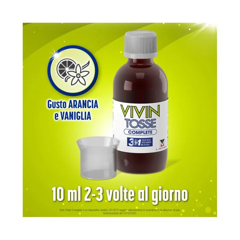 Vivin Tosse Complete 3in1 Tosse Secca Grassa Mal Di Gola Sciroppo 150ml