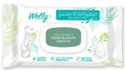 Welly Salviette Detergenti Rinfrescanti Cedro & Salvia Per Cani E Gatti 40 Pezzi