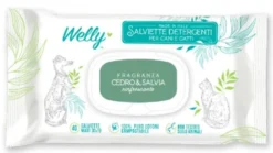 Welly Salviette Detergenti Rinfrescanti Cedro & Salvia Per Cani E Gatti 40 Pezzi