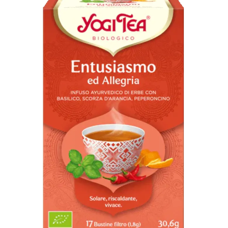 Yogi Tea Entusiasmo ed Allegria infuso ayurvedico bio 17 bustine filtro