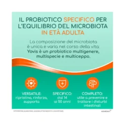 Yovis Caps miliardi di fermenti per favorire l’equilibrio della flora batterica intestinale alterata
