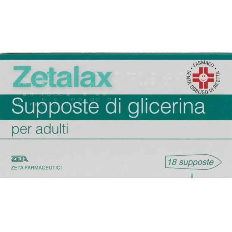 Zetalax Lassativo Supposte di Glicerina Per Adulti 18 Supposte